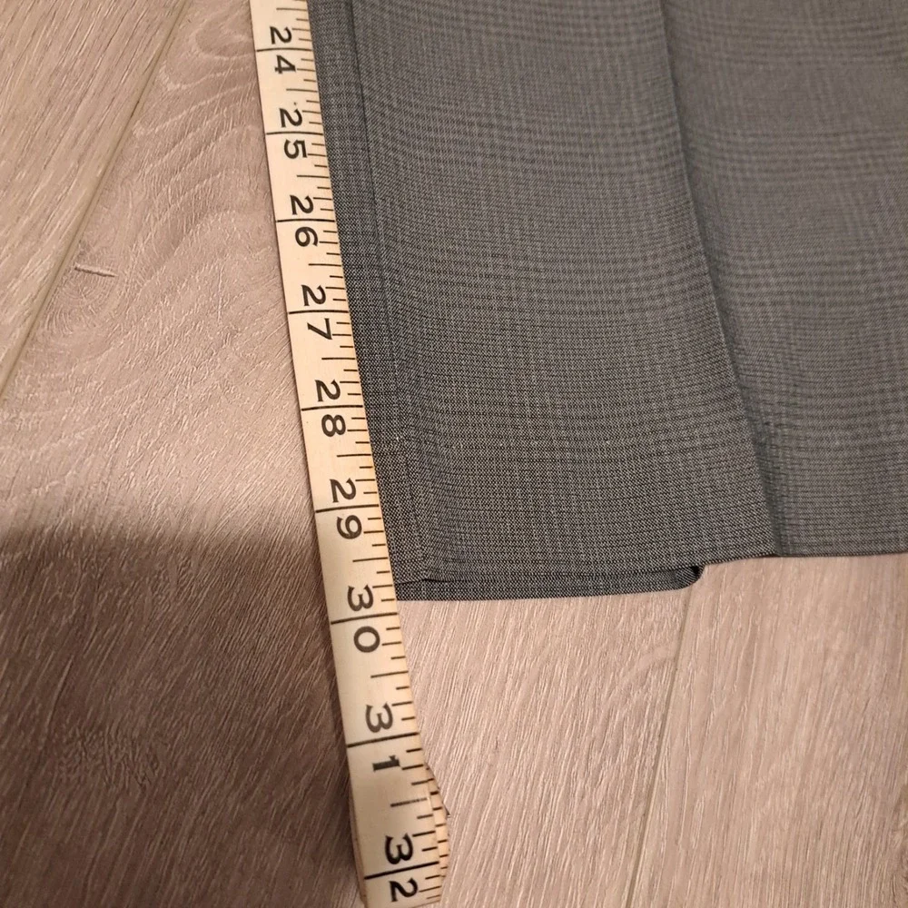 Perry Ellis Mens Modern Fit Dress Pant 36x30* Gray Windowpane Stretch Luxury NWT
